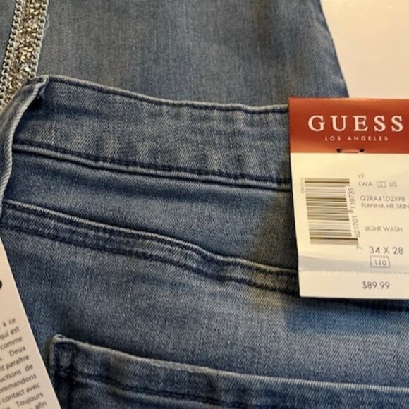 *NWT GUESS Embellished Jeans - Blue - Women's Size 34 - Picture 5 of 5